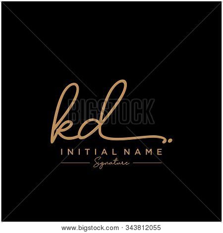 Letter Initial Kd Signature Logo Template Vector