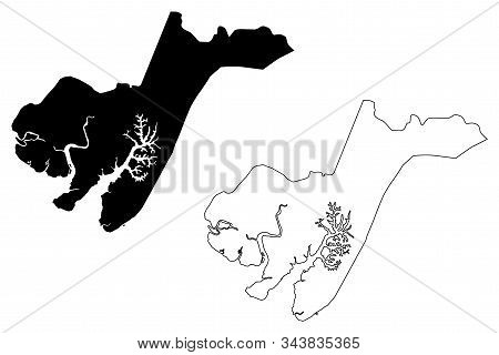 Tombali Region (republic Of Guinea-bissau, Regions Of Guinea Bissau) Map Vector Illustration, Scribb