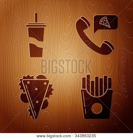 Set Potatoes French Fries In Carton Package Box, Paper Glass With Drinking Straw And Water, Sandwich