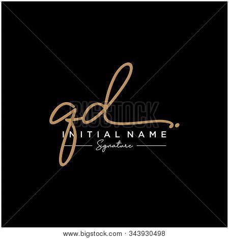 Letter Initial Qd Signature Logo Template Vector