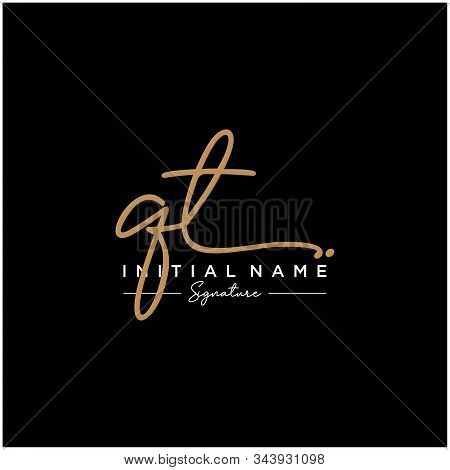 Letter Initial Qt Signature Logo Template Vector