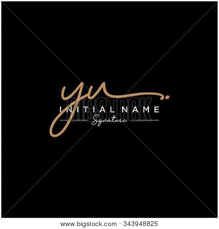 Letter Initial Yu Signature Logo Template Vector