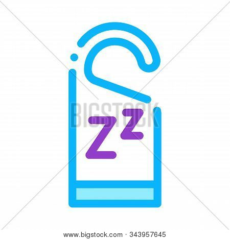 Hotel Handle Label Zzz Icon Vector. Outline Hotel Handle Label Zzz Sign. Isolated Contour Symbol Ill
