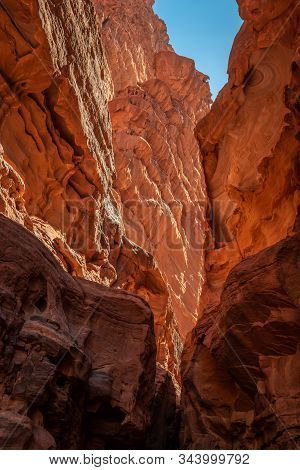 Kanzali Siq At Wadi Rum Desert In Jordan