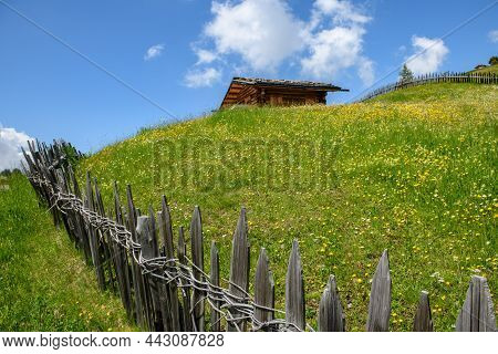 Alpine Hut On A Lush Green Meadow. Ii