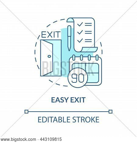 Easy Exit Turquoise Concept Icon. Removing Inoperative Companies Abstract Idea Thin Line Illustratio