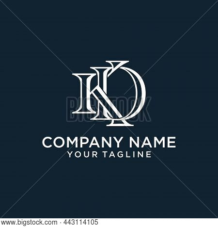 Kd Or Dk Initial Letter Logo Design Vector.