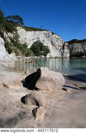 Coromandel Beach Landscape In New Zealand. Stingray Bay In Hahei.
