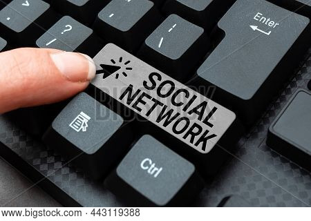 Text Showing Inspiration Social Network. Business Approach A Framework Of Individual Linked By Inter