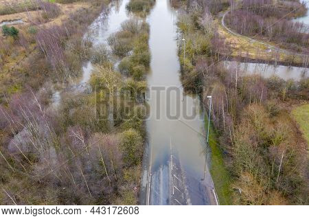 Aerial Drone Photo Of The Town Of Allerton Bywater Near Castleford In Leeds West Yorkshire Showing T