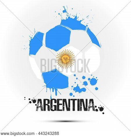 Soccer Ball With Argentina National Flag Colors