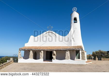 An Old And Typica Church, The Church Stella Maris In Porto Cervo, Costa Smeralda, Sardinia, Italy, I