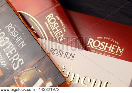 Kharkov, Ukraine - January 11, 2021: Roshen Chocolate Candies Boxes. Roshen Is Ukrainian Corporation