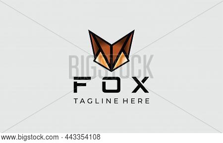 Abstract Fox Head Logo - Vector Illustration On A Light Background