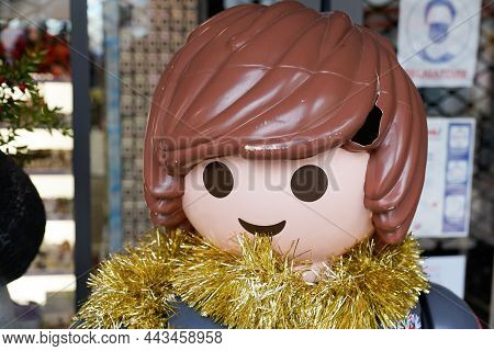 Bordeaux , Aquitaine France - 12 12 2021 : Playmobil Portrait Famous Toys Manufactured In Germany