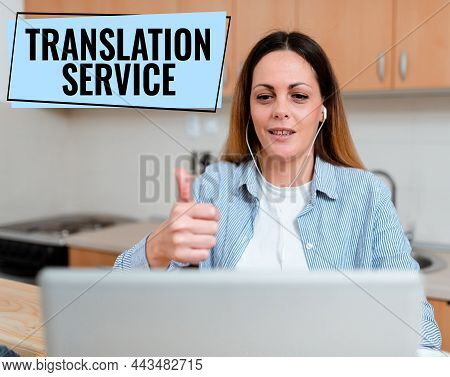 Handwriting Text Translation Service. Word Written On The Equivalent Target Language From The Mother