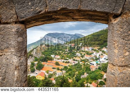 Landscape View From The Klis Mountain Fortress Located Northeast Of Split, Croatia, Europe.