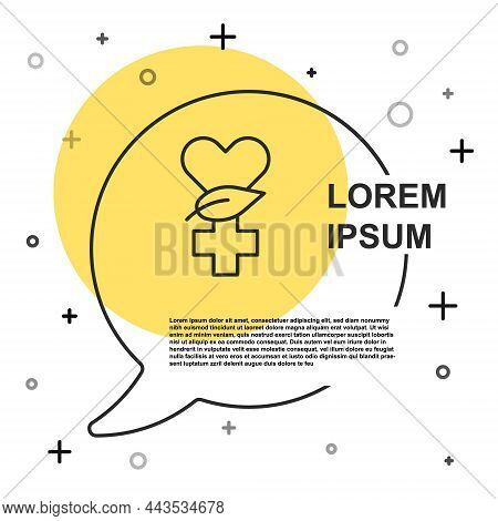 Black Line Ethnoscience Icon Isolated On White Background. Gardening, Ethnoscience And Organic Conce