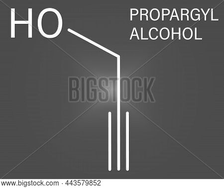Propargyl Alcohol Molecule. Skeletal Formula. Chemical Structure