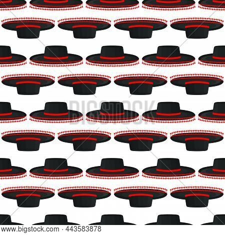 Illustration On Theme Pattern Mexican Hats Sombrero