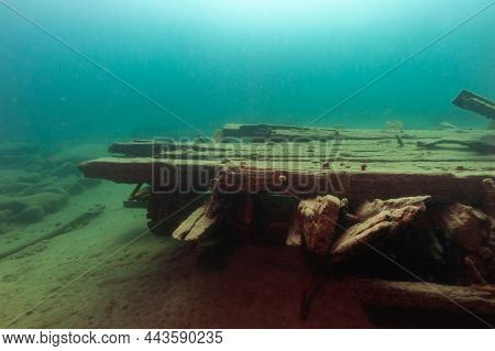 The Herman Hettler Shipwreck In The Alger Underwater Preserve In Lake Superior