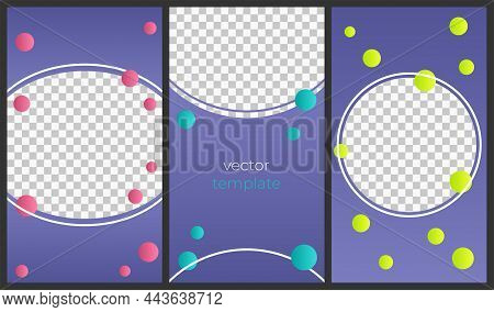 Set Of Vector Vertical Backgrounds In The Color Of The Year 2022. Design Template With Place For Ima