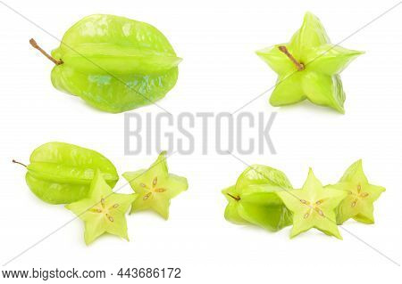 Set Of Averrhoa Over A White Background