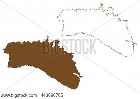 Menorca Island (balearic Islands Archipelago, Mediterranean Sea, Kingdom Of Spain) Map Vector Illust