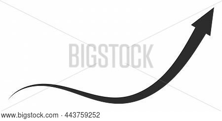 Curved Directional Arrow Rising Trend In Stock Exchange, Flowing Arrow Pointing To An Increase In Le