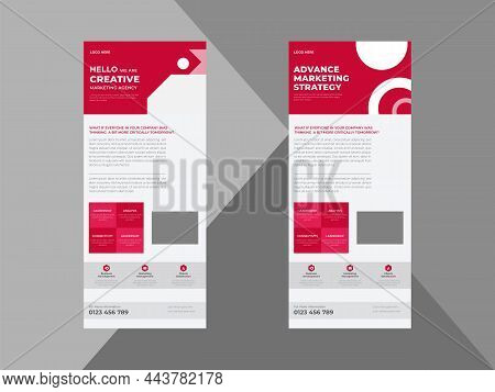 Amazing Business Vector Design For Roll Up Banner, Multipurpose Template Dl Flyer, Trendy Minimalist