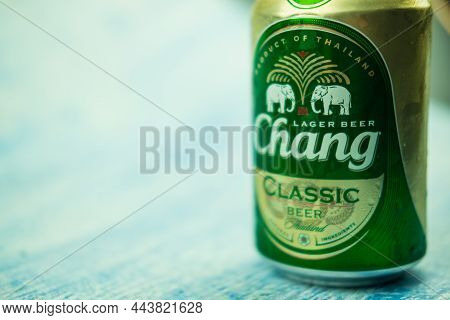 Bangkok, Thailand - December 22, 2021 : Can Of Chang Beer, A Pale Lager Brewed By Thaibev, Thailand'