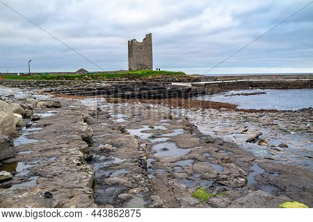 Rossle Castle At Easky Pier In County Sligo - Republic Of Ireland.