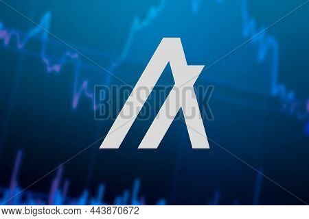Algorand Algo Cryptocurrency. Algo Coin Growth Chart On The Exchange, Chart