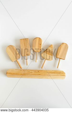 Wooden Plastic Free Toy Ice Creame For Crunching