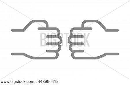 Power Five Pound Line Icon. Bro Fist Bump Symbol