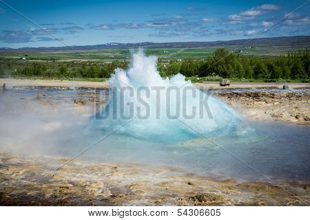 Geothermal Power, Strokkur Geyser In Iceland