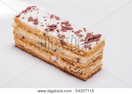 Stracciatella Cake With Chocolate Curls On Top