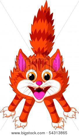 Cute cat cartoon screaming