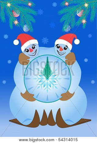 snowmen clock