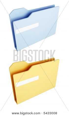 Carpeta azul y amarilla