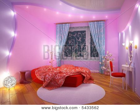 Interior de una habitación para la niña