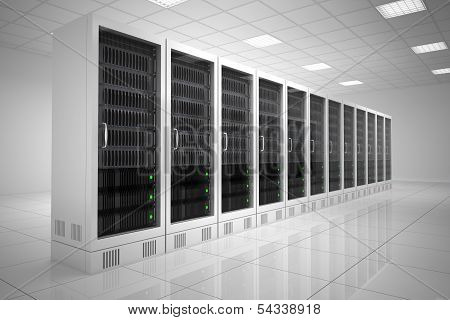 Datacenter With One Row Of Computers