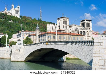 Lyon And Saone River In A Summer Day
