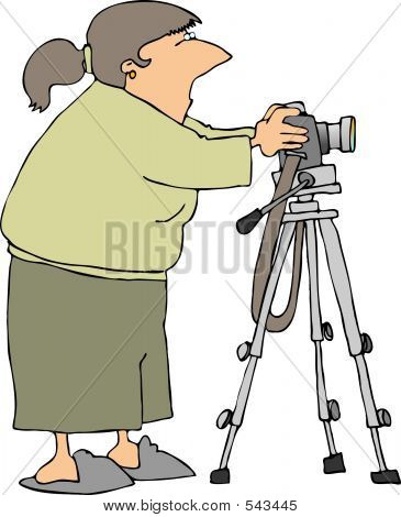 Fotocamera su un treppiede