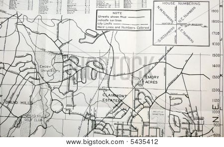 Antica mappa di Atlanta