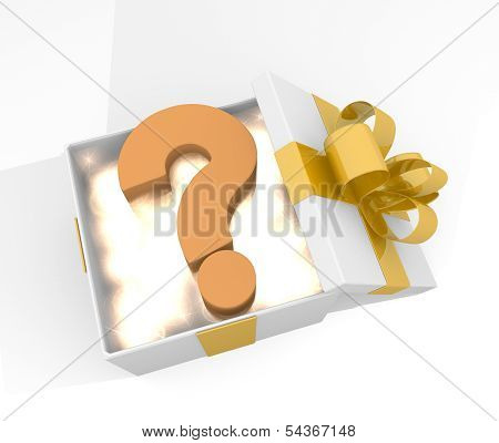 Christmas Gift Box With Question Symnol