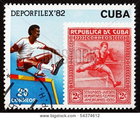 Postage Stamp Cuba 1982 Hurdler, Athlete
