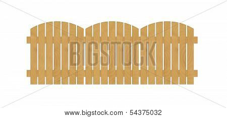 Round Fence Created From Wooden Laths On White Background