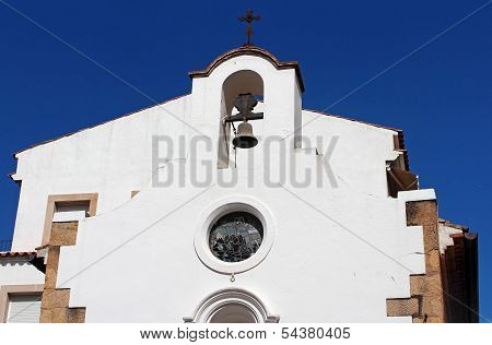 Facade Of Chapel Of Mare De Deu Del Socors In Tossa De Mar, Spain