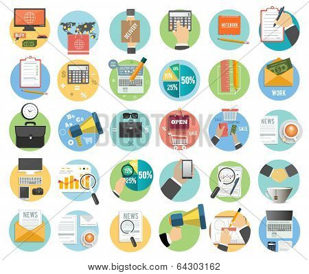 Business, Office And Marketing Items Icons.